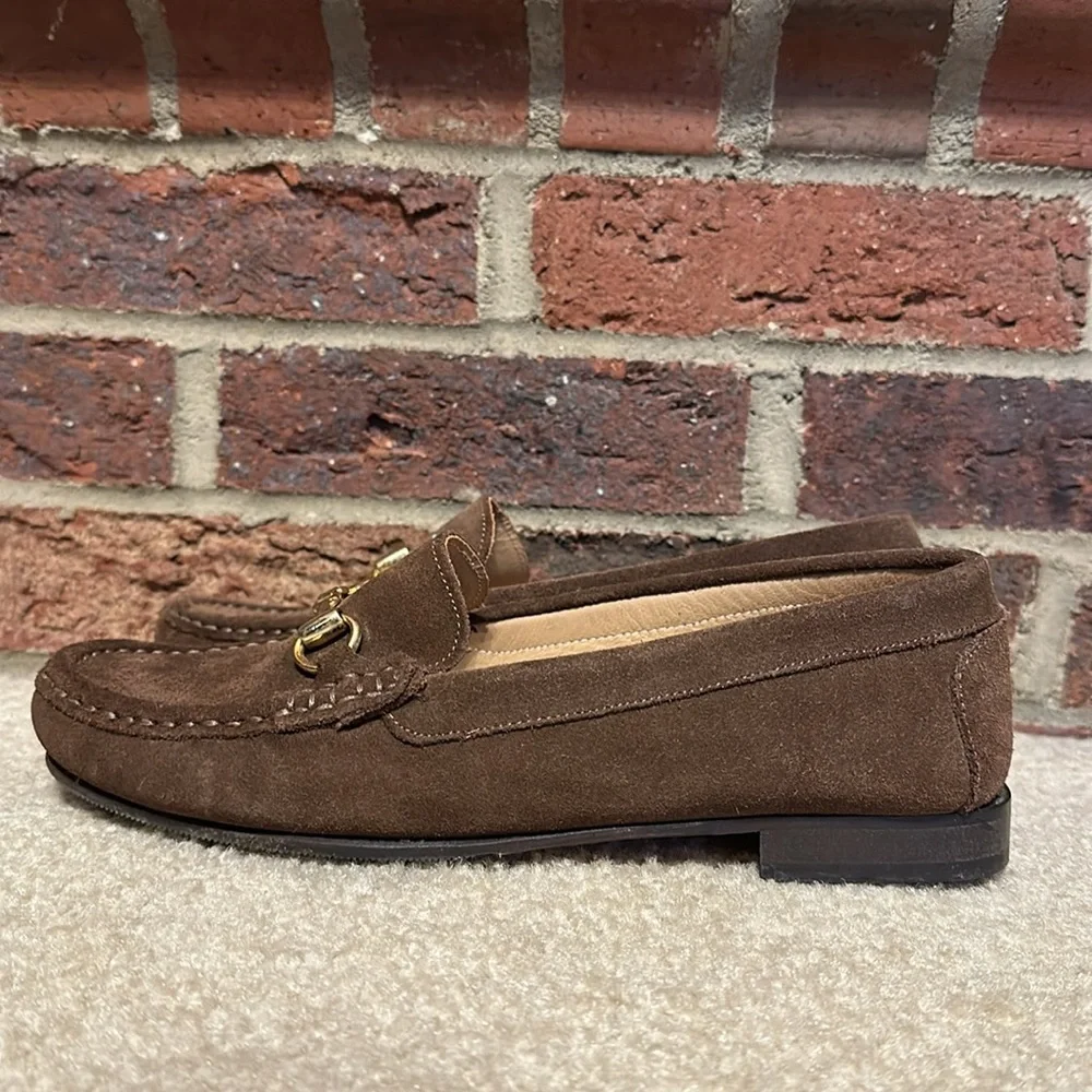 Women’s SZ 39 Shipton & Heneage brown suede/leather loafer - Picture 3 of 7